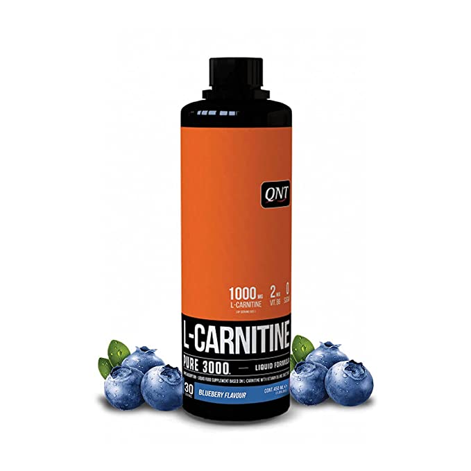 QNT L-Carnitine Pure 3000, Liquid Formula, Blueberry Flavour, 30 Servings