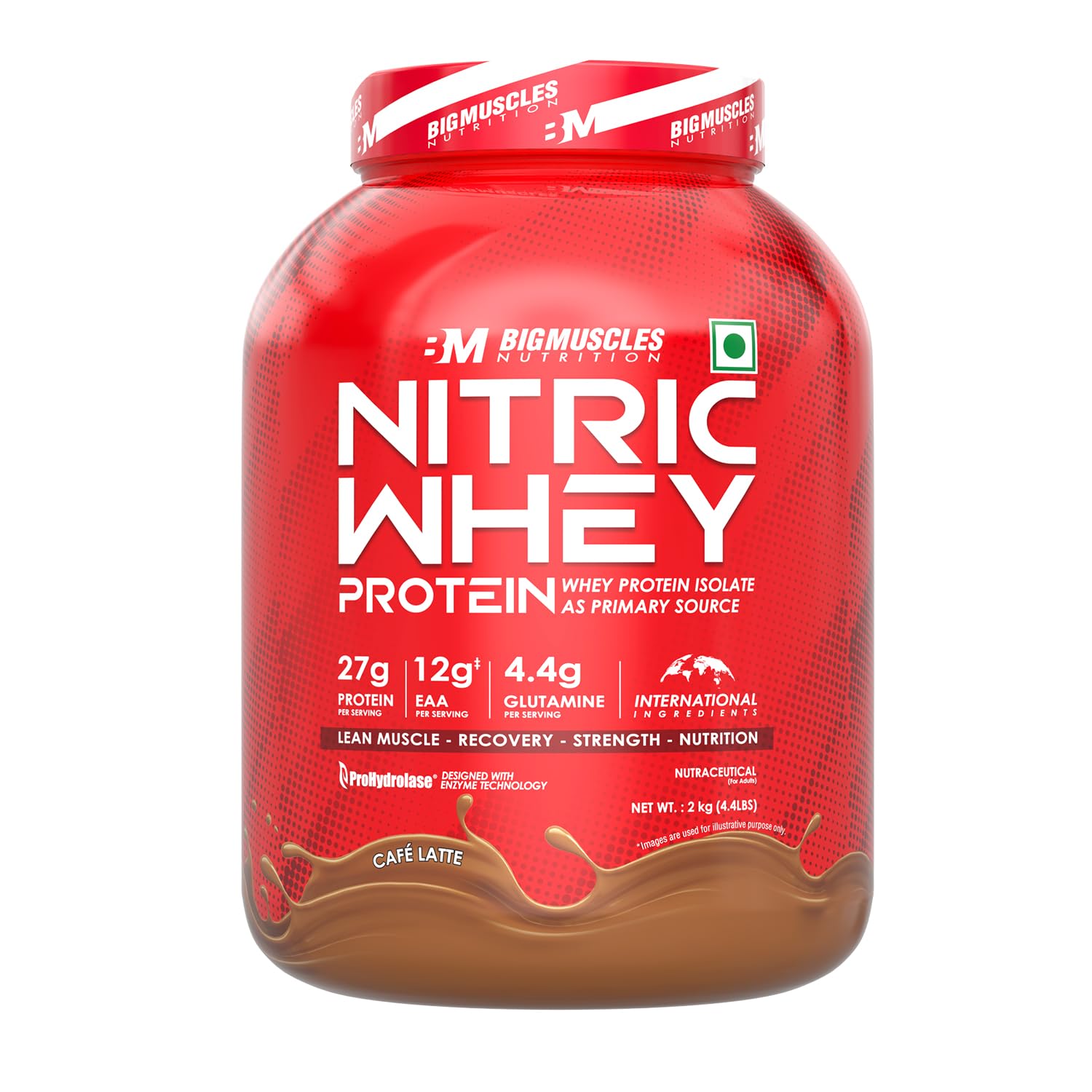 Bigmuscles Nutrition Nitric Whey Protein | 27g Isolate Whey Protein | ProHydrolase Enzyme Tech. For Faster Absorption & Lean Muscle Growth |